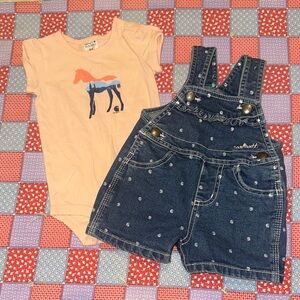 Carhartt Polka Dot Denim Kids 2piece Overalls Outfit